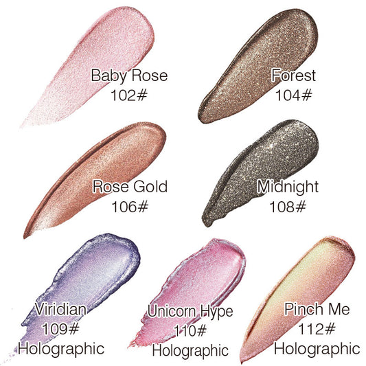 Sombra de ojos líquida con brillo y brillo PHOERA – Brillo metálico 3D, 12 colores