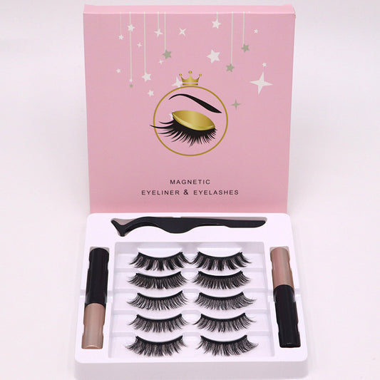 LuxuryGlow Magnetic Eyelashes with Eyeliner Set – Reusable Waterproof Lashes (5 Pairs)