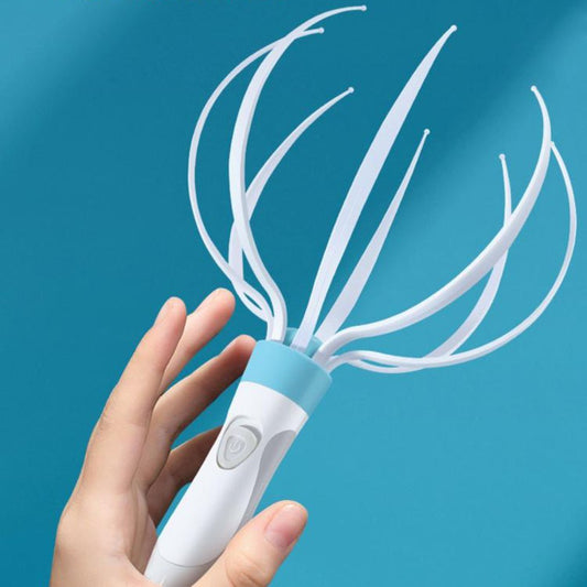 Masajeador de cabeza eléctrico LuxuryGlow: vibrador de 8 garras para el cuero cabelludo, para el crecimiento del cabello y el alivio del estrés