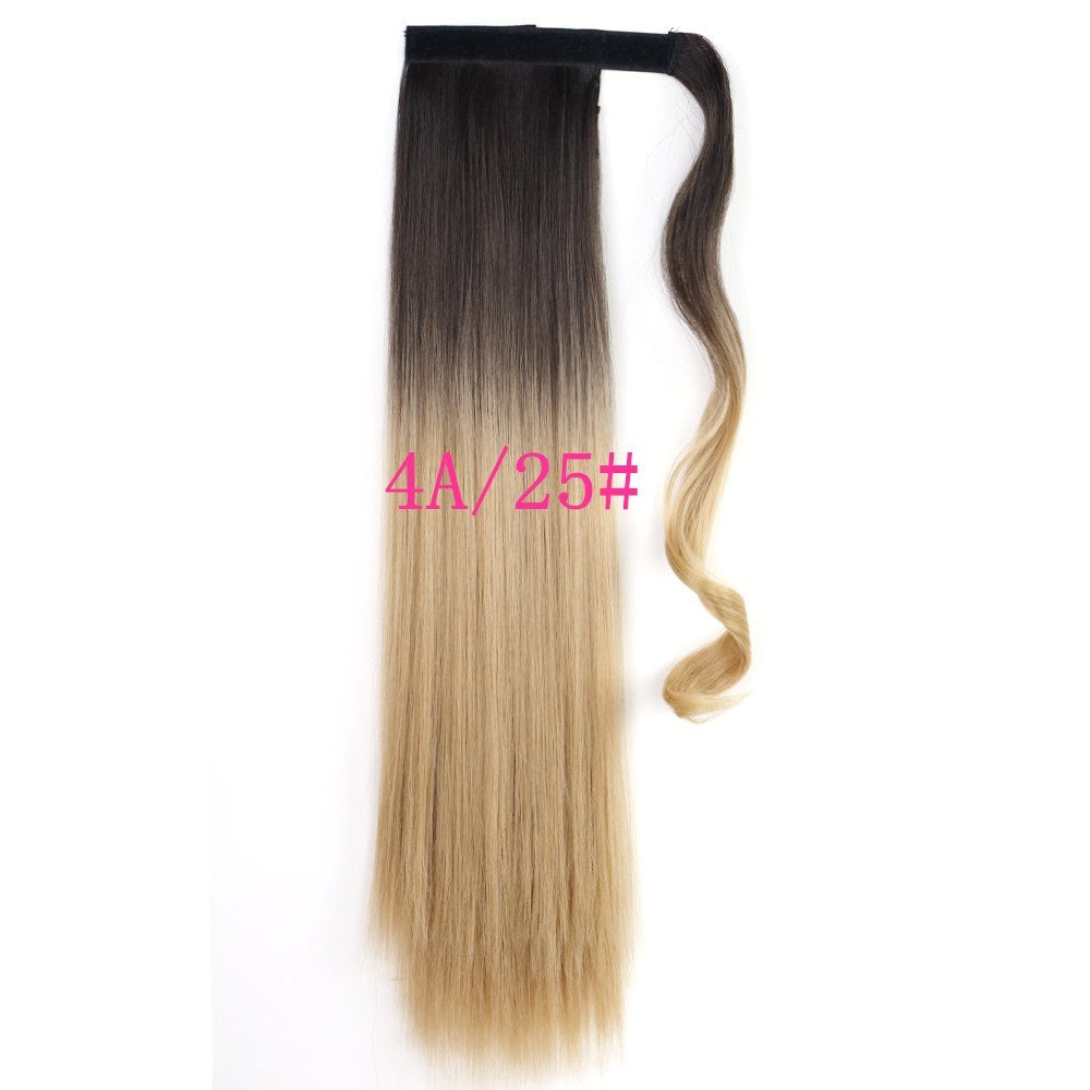 LuxuryGlow 24” Wrap Around Straight Ponytail Hair Extension – Heat-Resistant Synthetic