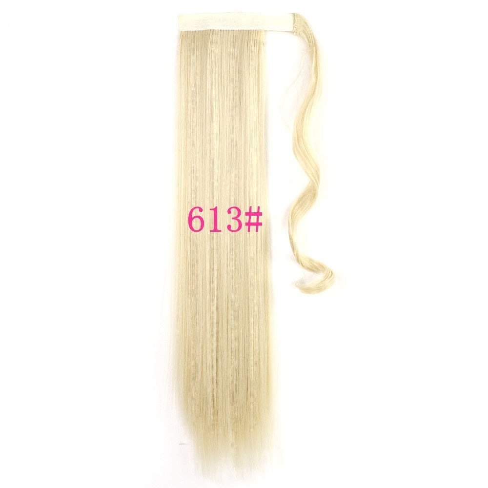 LuxuryGlow 24” Wrap Around Straight Ponytail Hair Extension – Heat-Resistant Synthetic