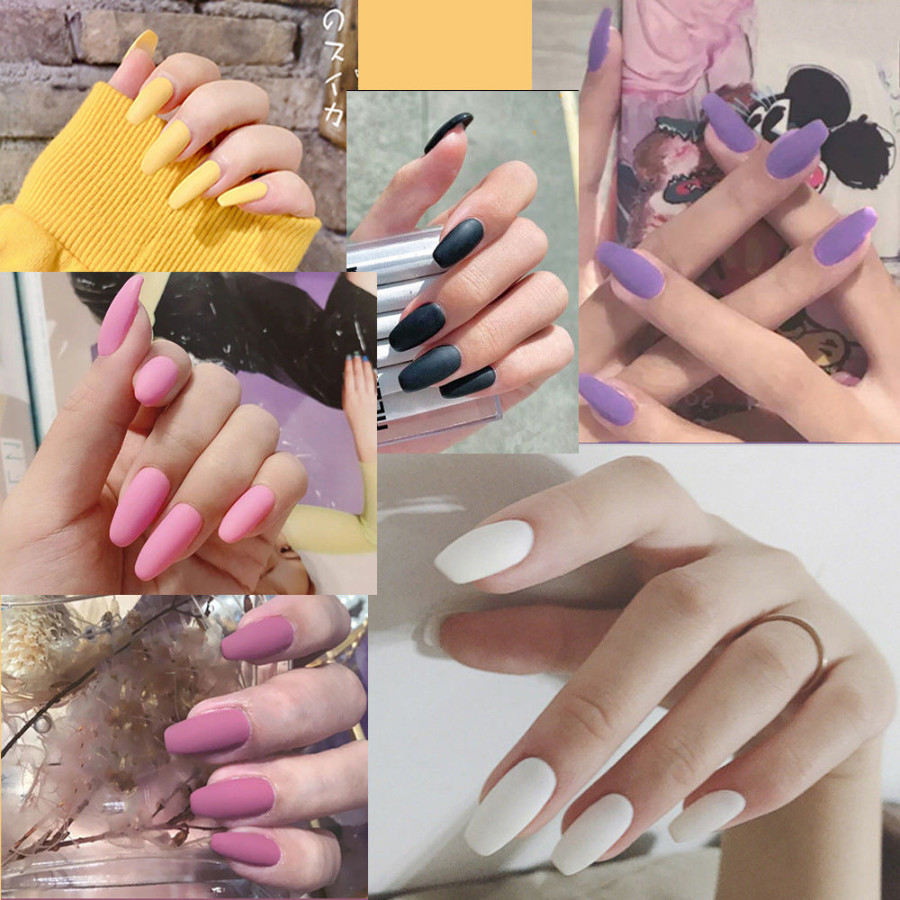 Alice Frosted Waterproof Fake Nails – Autumn Winter Ballet Press-On Set by Alice