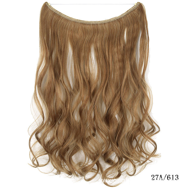 LuxuryGlow 22" Invisible Wire Hair Extensions – No Clips, Silky Straight Hairpiece
