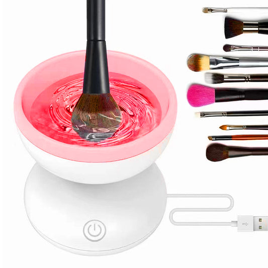 منظف فرش المكياج الكهربائي LuxuryGlow - أداة غسيل أوتوماتيكية محمولة بمنفذ USB