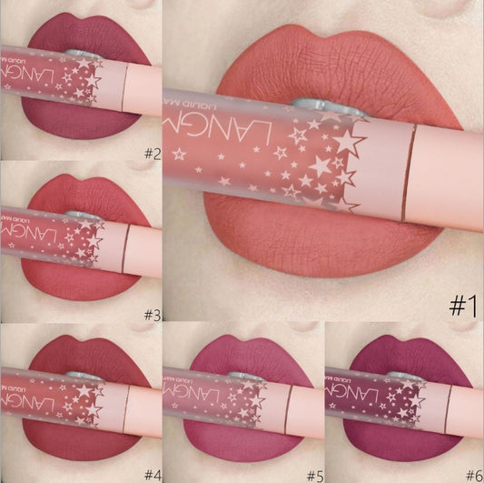 Set de labiales LANGMANNI Velvet Matte Waterproof: 12 tonos de larga duración