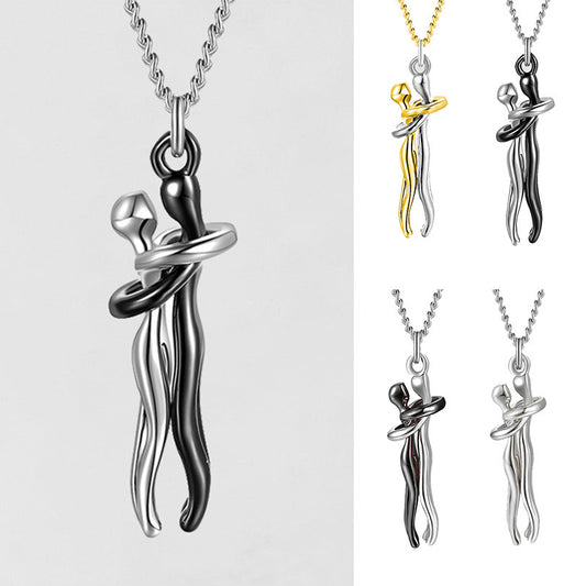 Love Hug Pendant Necklace - Unisex Couple Gift for Valentine’s Day - LUXURY GLOW