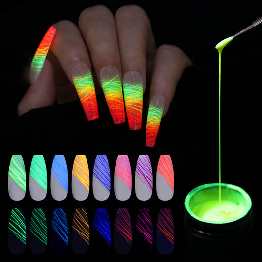 LuxuryGlow Luminous Spider Nail Gel Set – UV Glow Drawing Gel for Nail Art