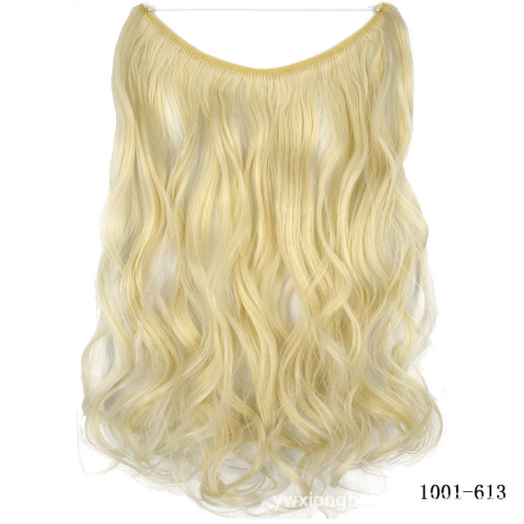 LuxuryGlow 22" Invisible Wire Hair Extensions – No Clips, Silky Straight Hairpiece