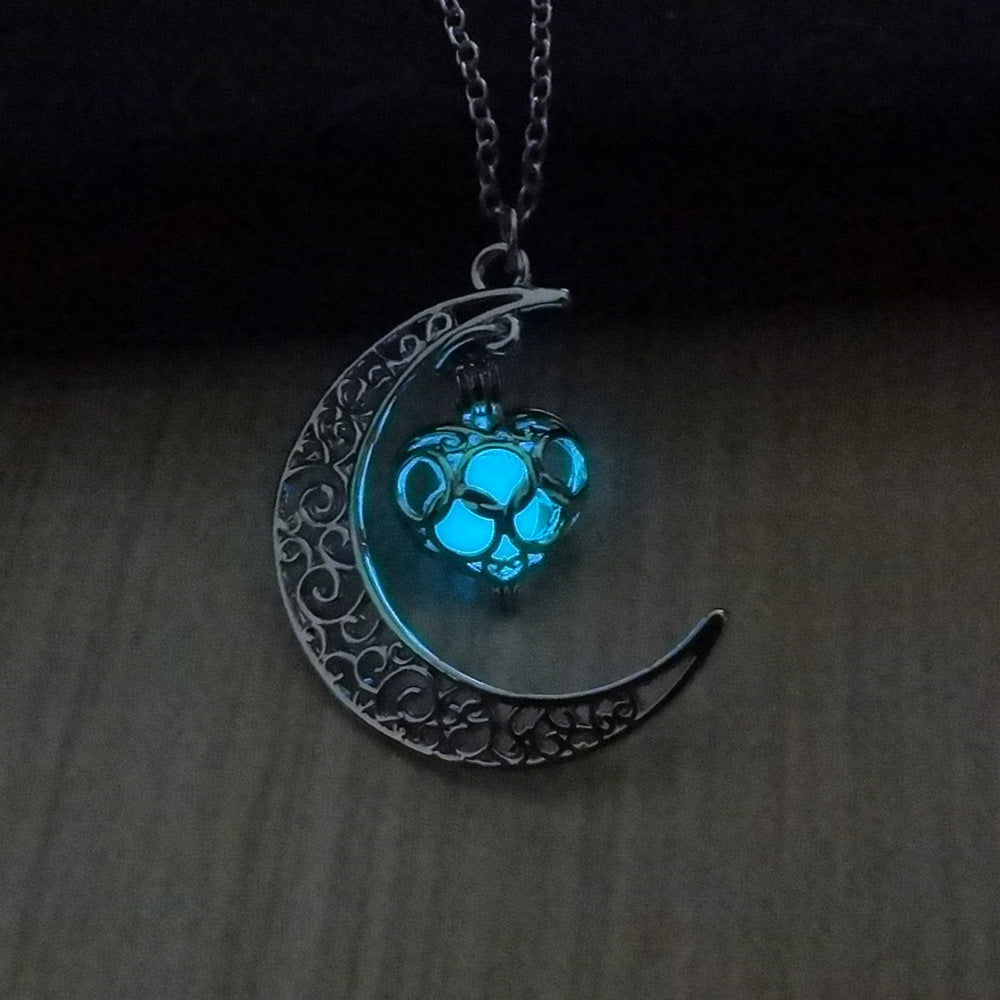Collares colgantes luminosos LuxuryGlow con cadena plateada