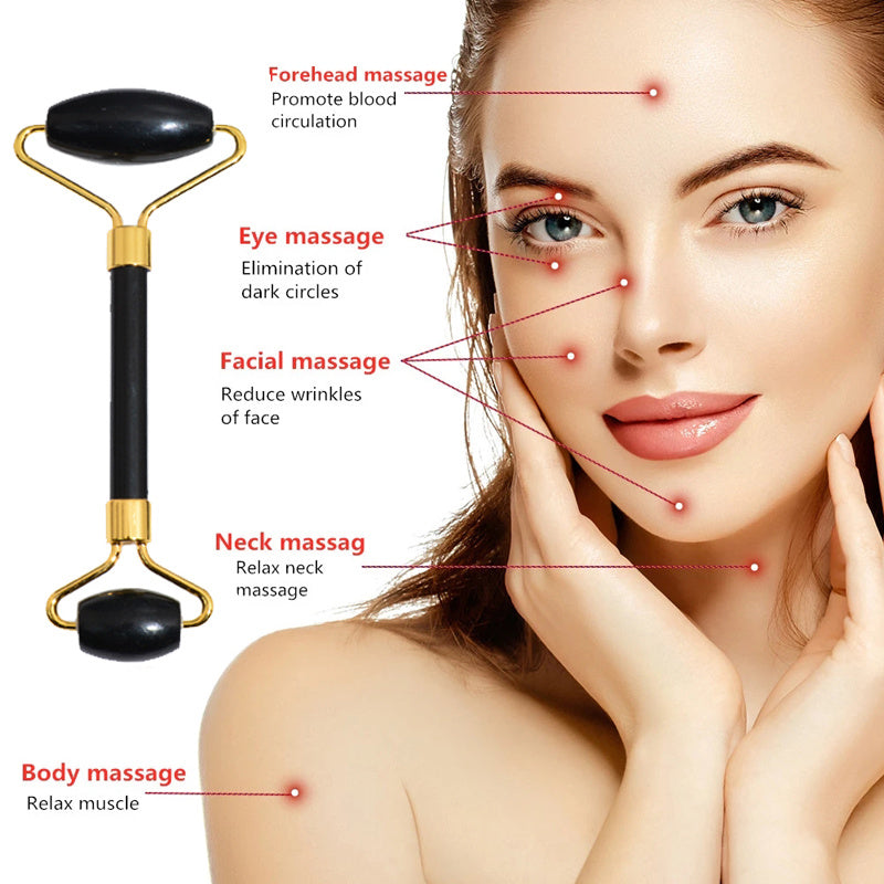 LuxuryGlow Natural Jade Face Massage Tool – Anti-Aging Roller for Glowing Skin
