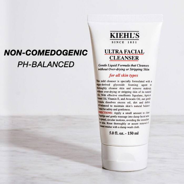 KIEHL’S Ultra Facial Cleanser – Gentle pH-Balanced Foaming Face Wash with Squalane & Vitamin E for All Skin Types