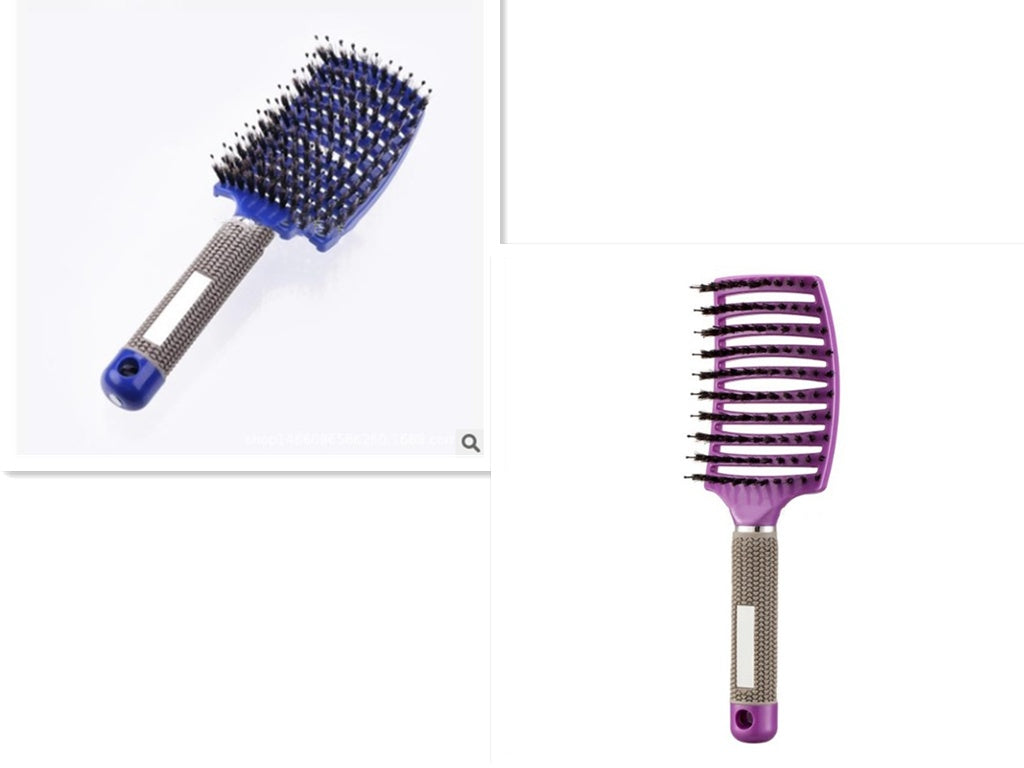 Cepillo desenredante antienredos LuxuryGlow: masajeador del cuero cabelludo y peine de cerdas para mujeres