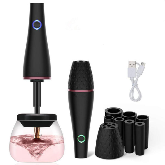 Limpiador de brochas de maquillaje eléctrico LuxuryGlow: herramienta giratoria recargable de secado rápido