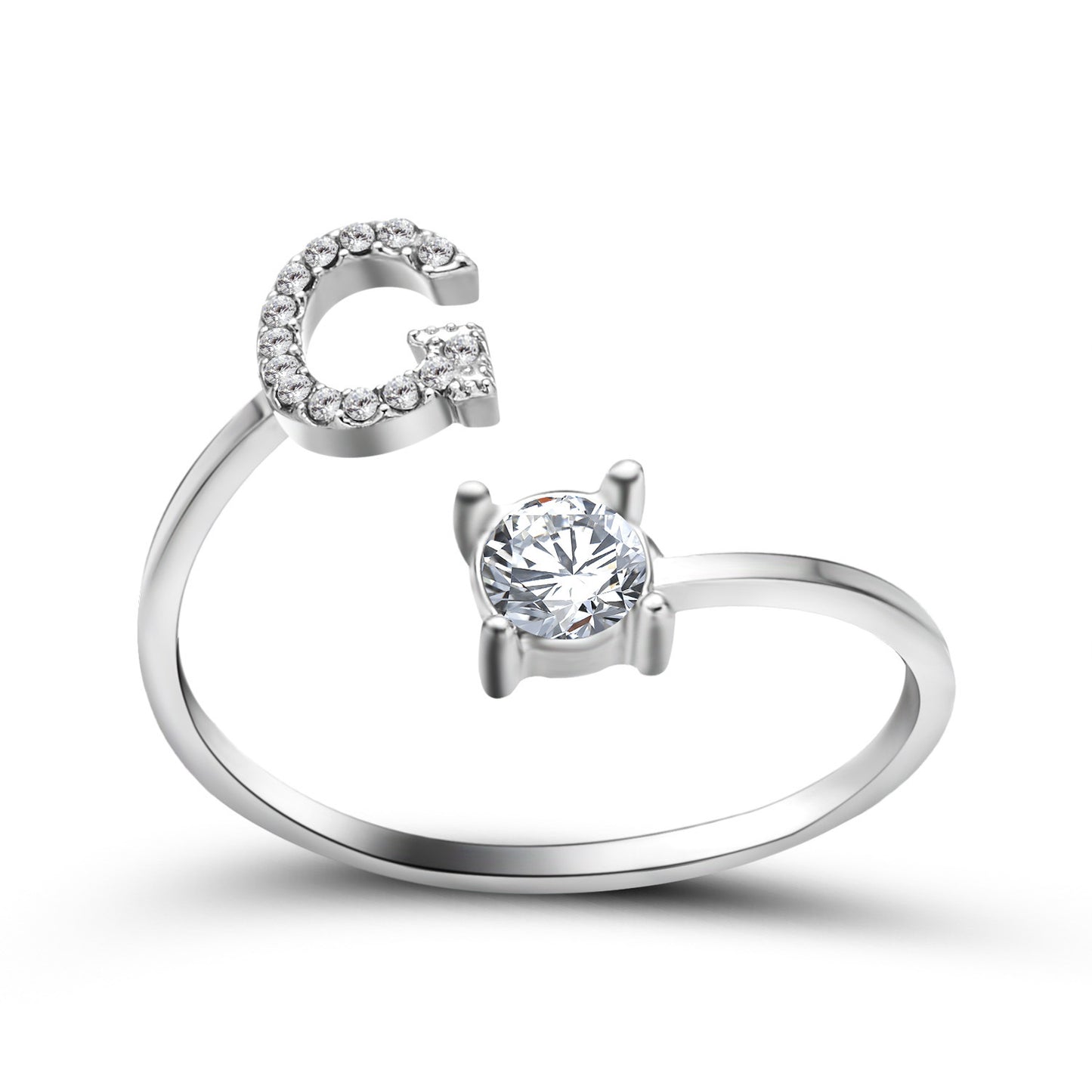 New Design Adjustable 26 Initial Letter Ring Fashion Jewelry For Women Simple Elegant Jewelry - LUXURY GLOW