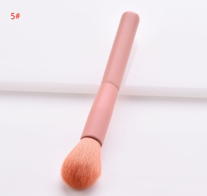 Juego de 10 brochas de maquillaje premium LuxuryGlow: mango de madera y diseño de doble punta