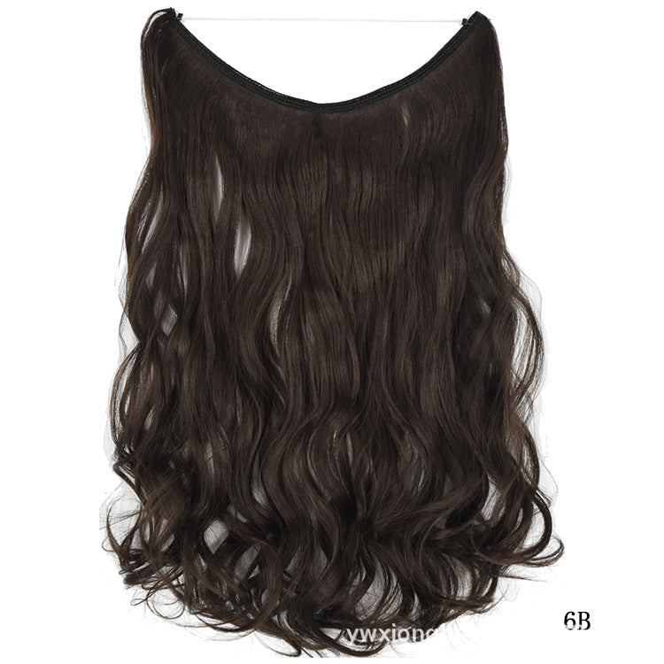 LuxuryGlow 22" Invisible Wire Hair Extensions – No Clips, Silky Straight Hairpiece
