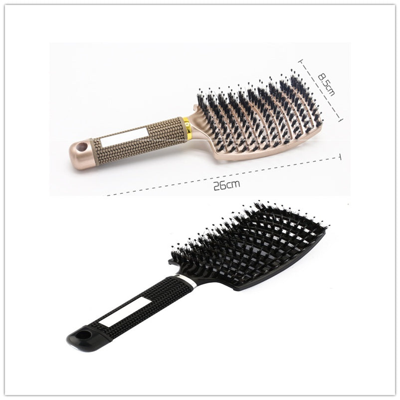 Cepillo desenredante antienredos LuxuryGlow: masajeador del cuero cabelludo y peine de cerdas para mujeres