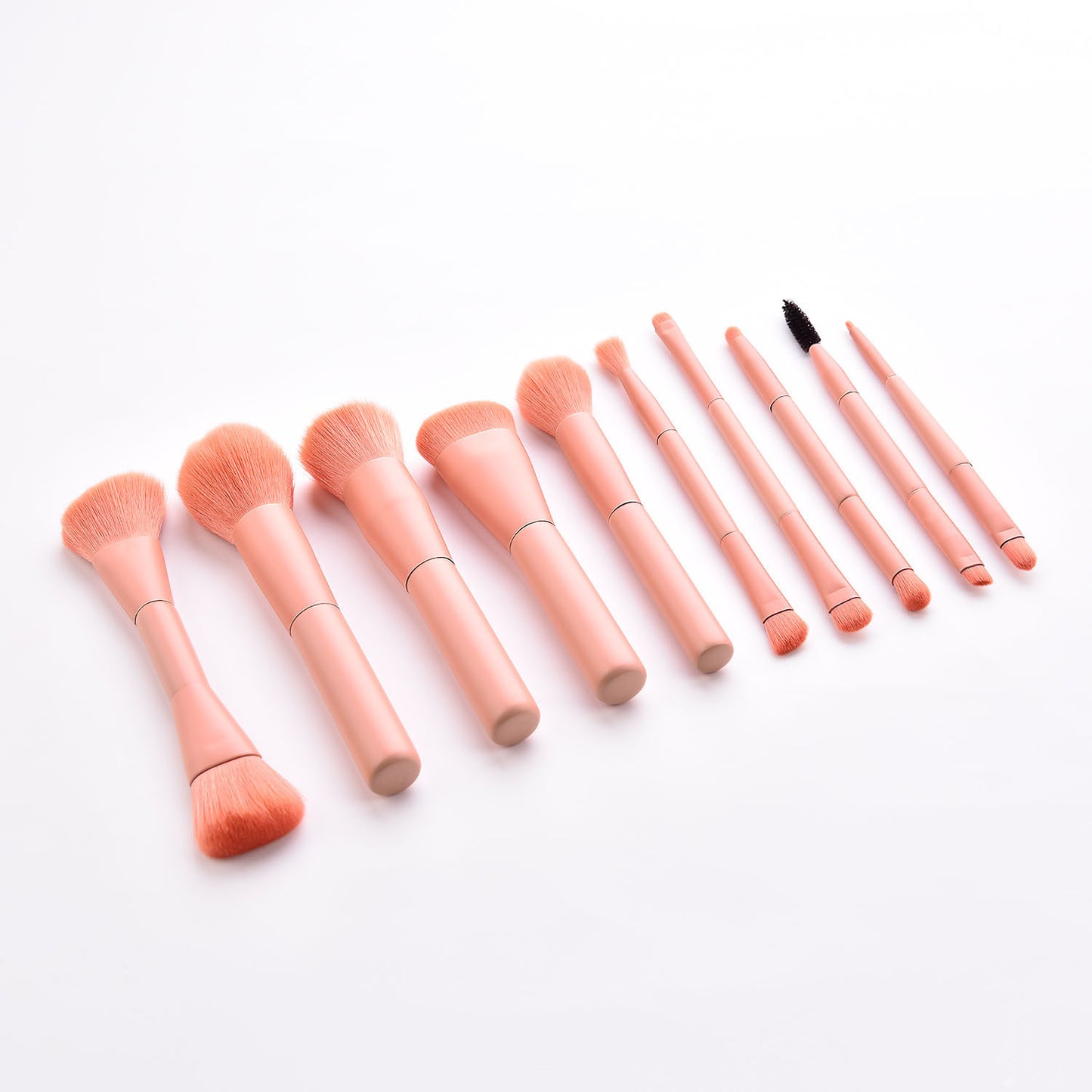 LuxuryGlow 10-Piece Professional Makeup Brush Set – Soft Nylon Bristles & Wooden Handles