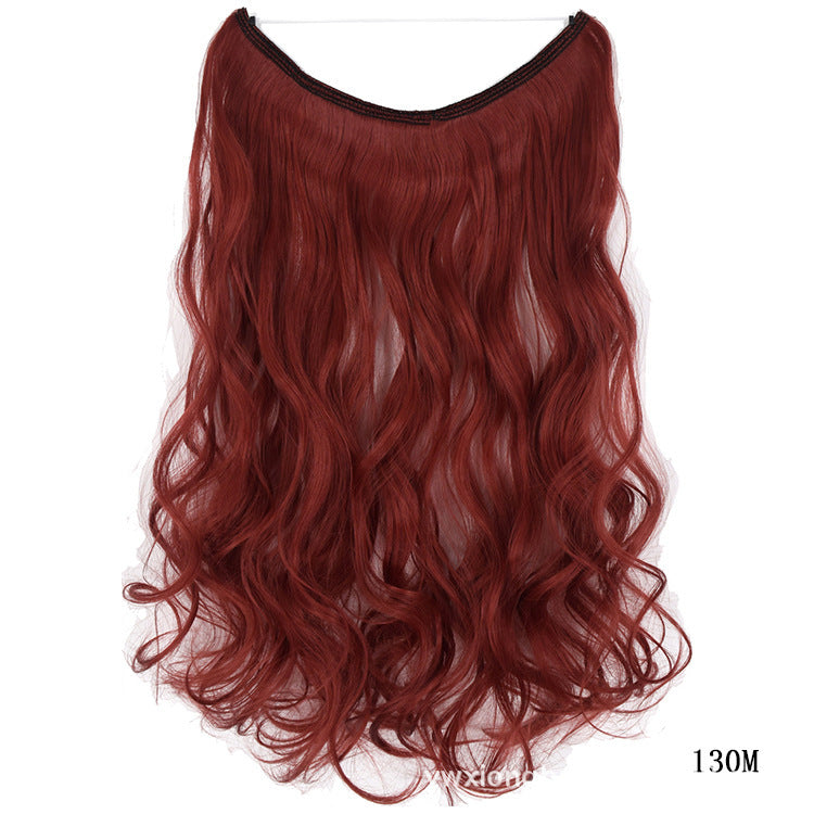 LuxuryGlow 22" Invisible Wire Hair Extensions – No Clips, Silky Straight Hairpiece