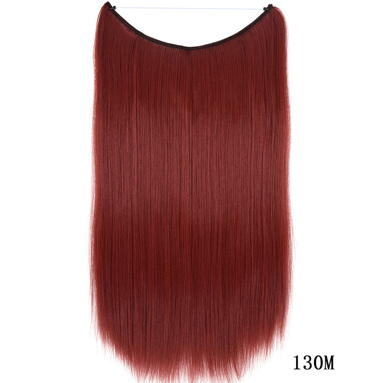 LuxuryGlow 22" Invisible Wire Hair Extensions – No Clips, Silky Straight Hairpiece