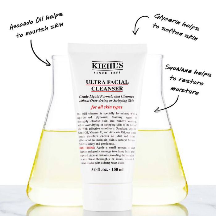 KIEHL’S Ultra Facial Cleanser – Gentle pH-Balanced Foaming Face Wash with Squalane & Vitamin E for All Skin Types