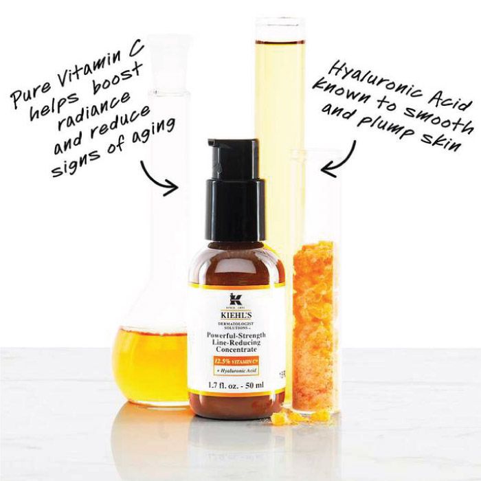 KIEHL’S Powerful Strength Line Reducing Concentrate – Vitamin C Anti-Aging Serum with Hyaluronic Acid for Radiant, Smooth Skin