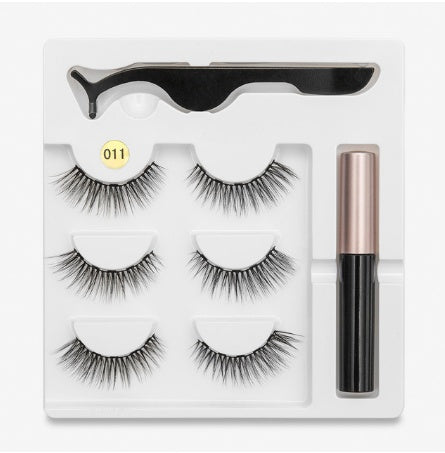 رموش صناعية مغناطيسية من LuxuryGlow - مظهر طبيعي مع ساق قطنية (زوج واحد)