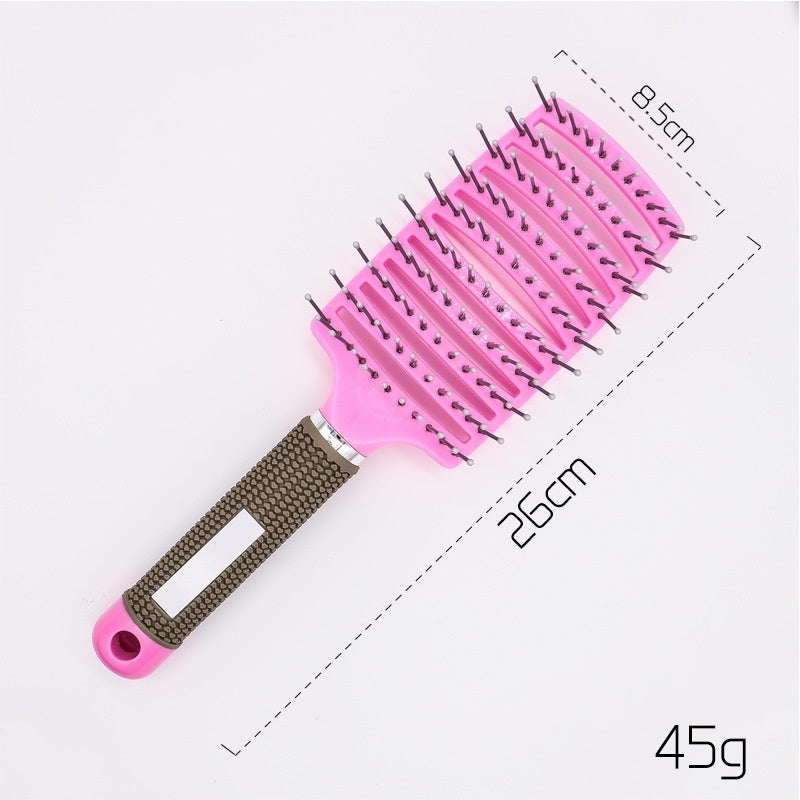 Cepillo desenredante antienredos LuxuryGlow: masajeador del cuero cabelludo y peine de cerdas para mujeres