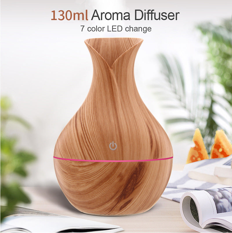 مرطب هواء بارد على شكل مزهرية من LuxuryGlow - موزع روائح عطرية USB سعة 130 مل للمنزل والمكتب