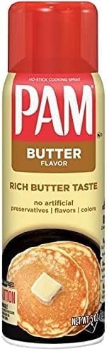 PAM Butter Flavour Cooking Spray – Rich Butter Taste, Non-Stick Spray (142g, Imported)