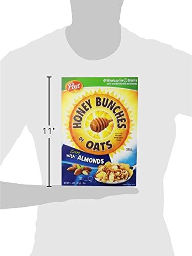 Post Honey Bunches of Oats with Almonds – Crunchy Whole Grain Breakfast Cereal, 340g Imported