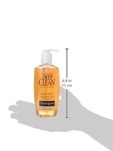 Neutrogena Deep Clean Daily Facial Cleanser with Beta Hydroxy Acid – Oil-Free, Non-Comedogenic Face Wash for Normal to Oily Skin, 6.7 fl oz