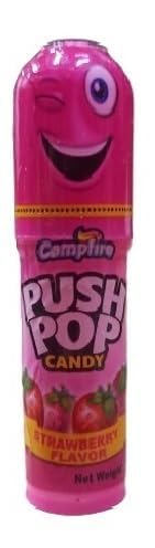 Campfire Push Pop Candy – Assorted Fruit Flavours (Cherry, Grape, Strawberry, Orange), Pack of 4 Imported