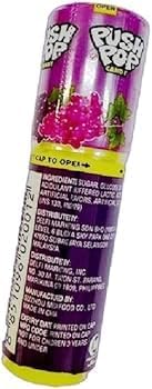 Push Pops Candy Fruit Flavours Assorted (Pack of 4) – Grape, Orange, Strawberry & Blueberry | Imported Vegetarian Lollipops | Fun Push-Up Candy for Kids