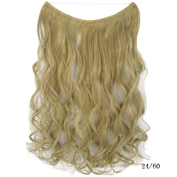 LuxuryGlow 22" Invisible Wire Hair Extensions – No Clips, Silky Straight Hairpiece