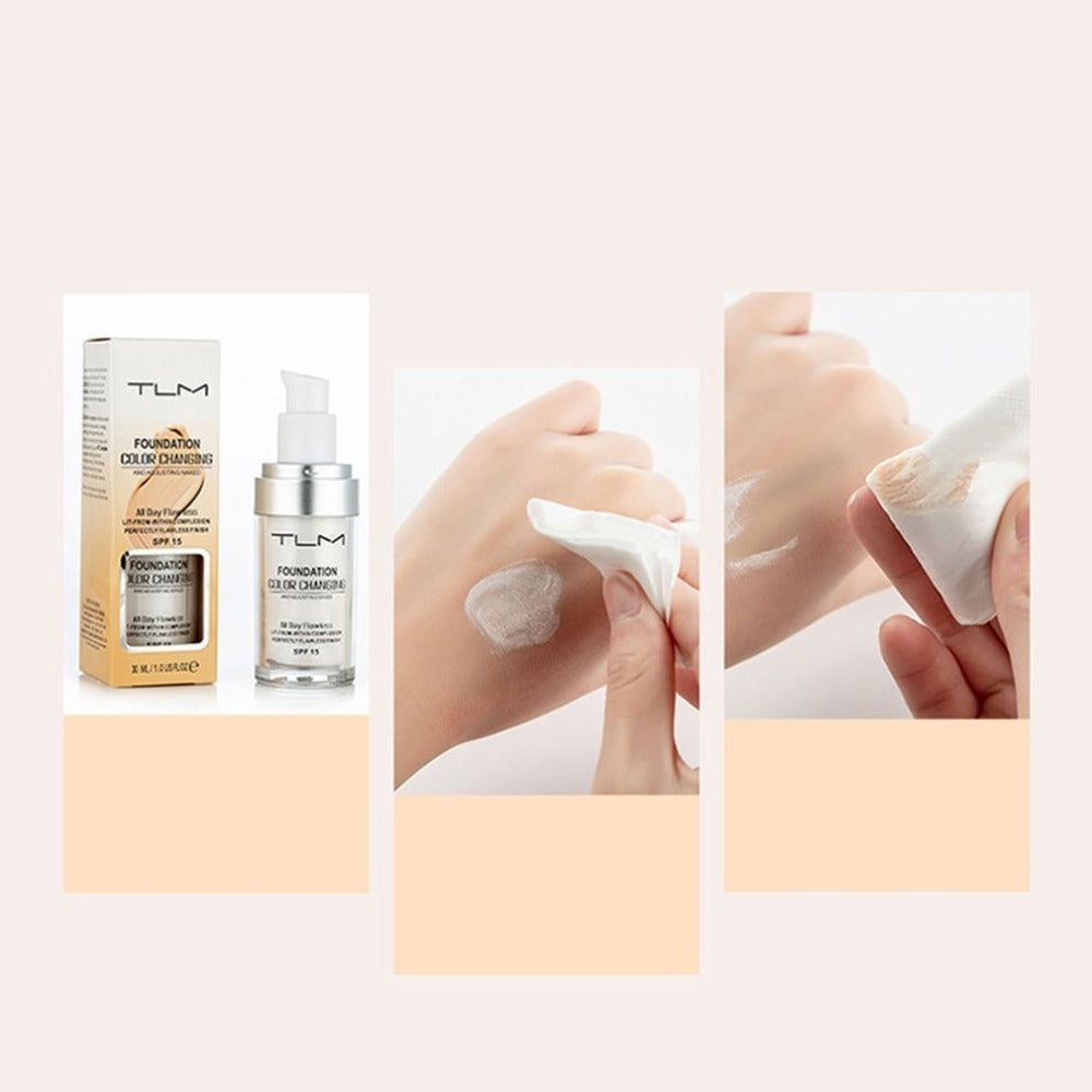 Base de maquillaje TLM con cambio de color activado por la temperatura y FPS 50 – Corrector BB natural