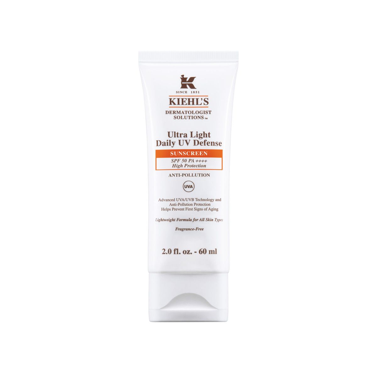 KIEHL’S Ultra Light Daily UV Defense Anti-Pollution Sunscreen SPF 50 PA++++ – Non-Greasy, Hydrating Sun Protection for All Skin Types