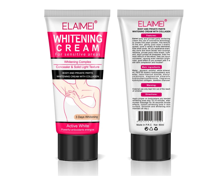 Crema Corporal Blanqueadora ELAIMEI Su Majestad – Hidratante con Acabado de Media de Seda