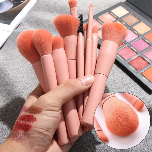 LuxuryGlow 10-Piece Premium Makeup Brush Set – Wooden Handle & Dual-Ended Design