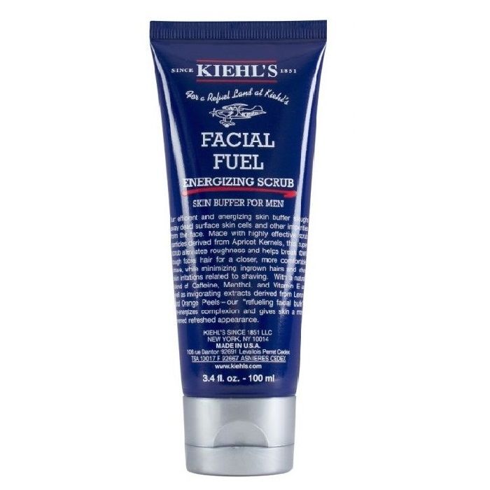 Facial Fuel Energizing Scrub for Men – Deep Cleansing Exfoliator with Apricot Kernels, Caffeine & Menthol