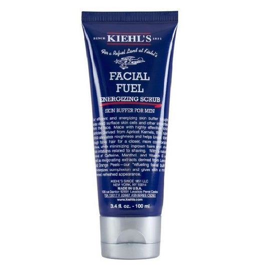 Facial Fuel Energizing Scrub for Men – Deep Cleansing Exfoliator with Apricot Kernels, Caffeine & Menthol