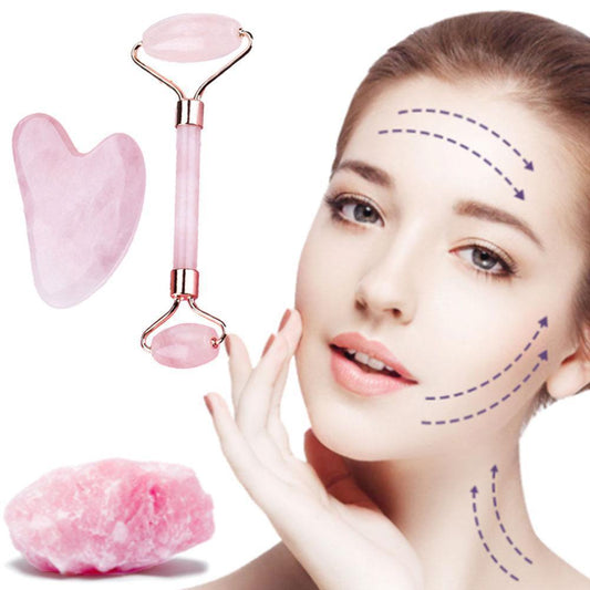 مجموعة أدوات شد الوجه من LuxuryGlow Gua Sha - بكرة تدليك راتنجية مضادة للتجاعيد