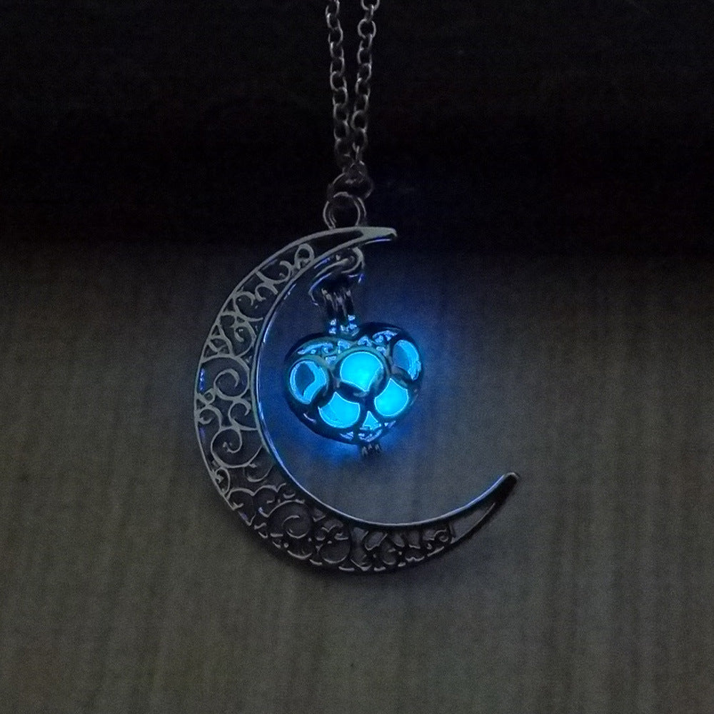 Collares colgantes luminosos LuxuryGlow con cadena plateada