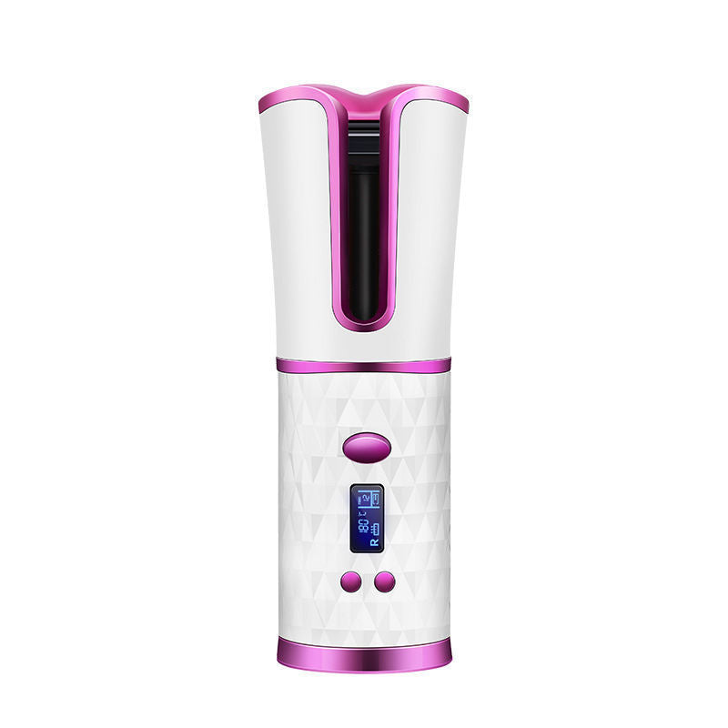 LuxuryGlow Cordless Automatic Hair Curler – Wireless Curling Iron with 6 Heat Settings