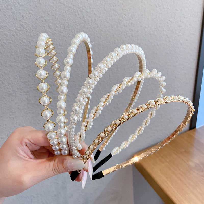 Diadema de perlas finas y elegantes de LuxuryGlow para mujer: un accesorio elegante para el cabello