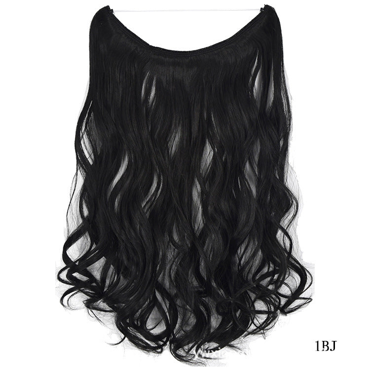 LuxuryGlow 22" Invisible Wire Hair Extensions – No Clips, Silky Straight Hairpiece