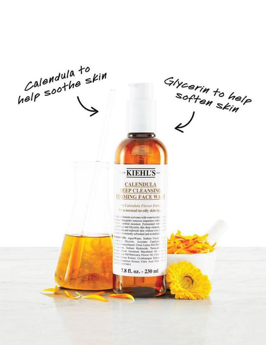 KIEHL’S Calendula Deep Cleansing Foaming Face Wash – Hydrating & Brightening Cleanser for Normal to Oily Skin