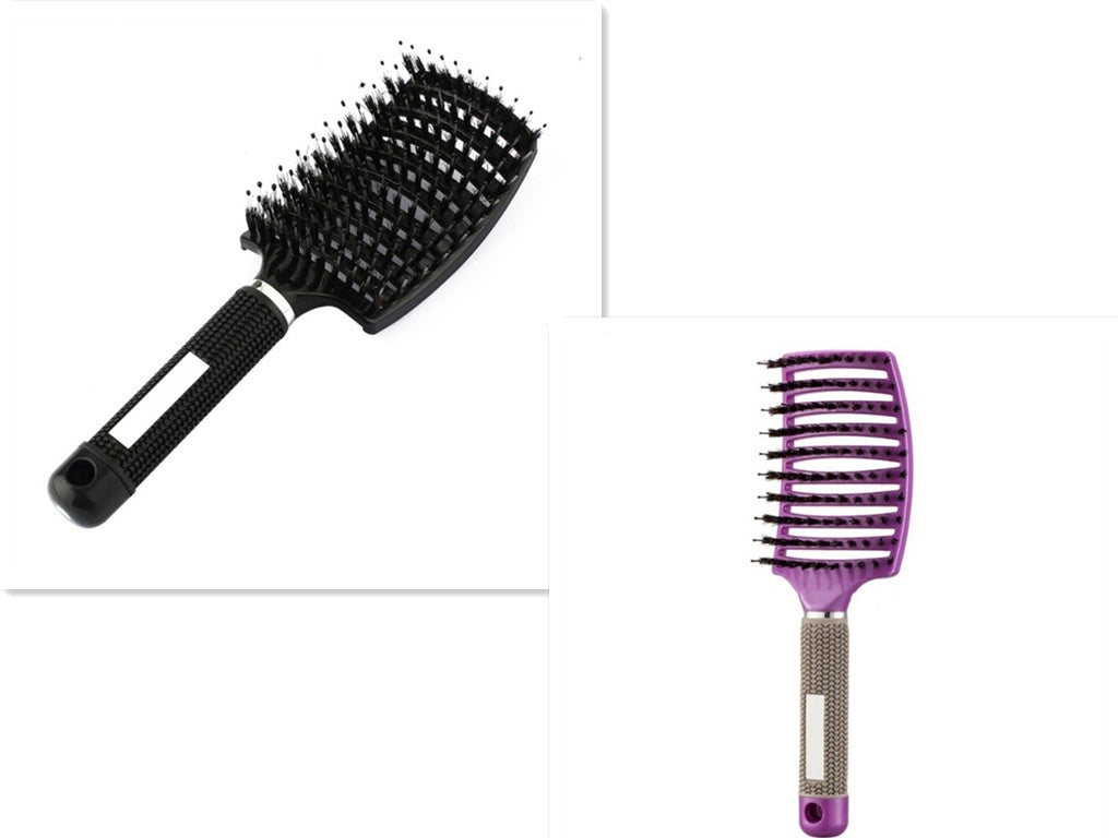 Cepillo desenredante antienredos LuxuryGlow: masajeador del cuero cabelludo y peine de cerdas para mujeres