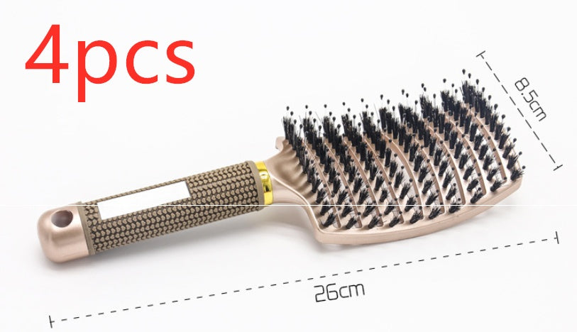 Cepillo desenredante antienredos LuxuryGlow: masajeador del cuero cabelludo y peine de cerdas para mujeres