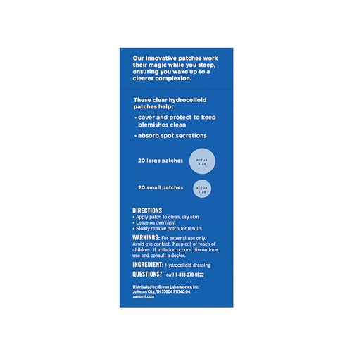 PanOxyl PM Overnight Spot Patches – Advanced Hydrocolloid Acne Healing Dots for Faster Recovery (40 Count, Fragrance-Free)
